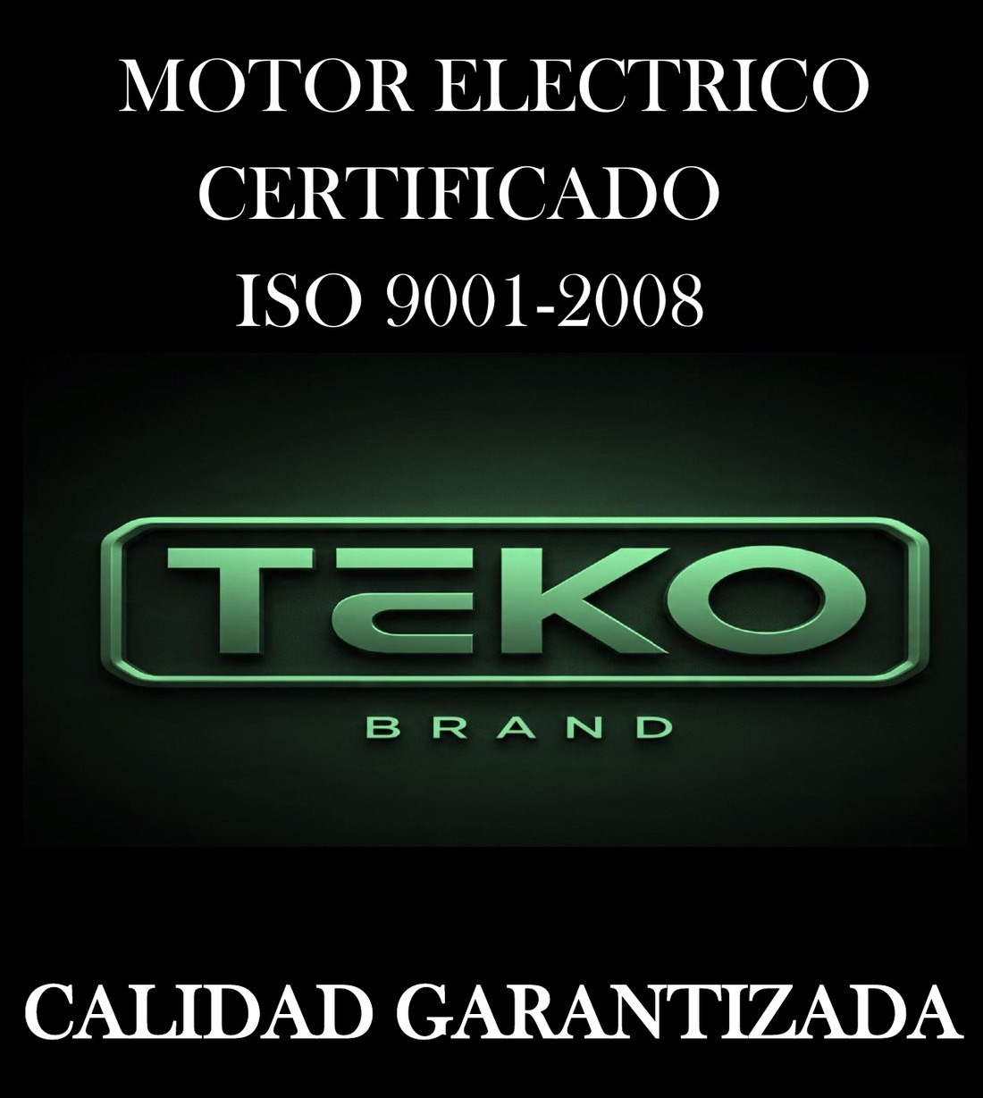 Motor eléctrico Teko Brand certificado ISO 9001-2008